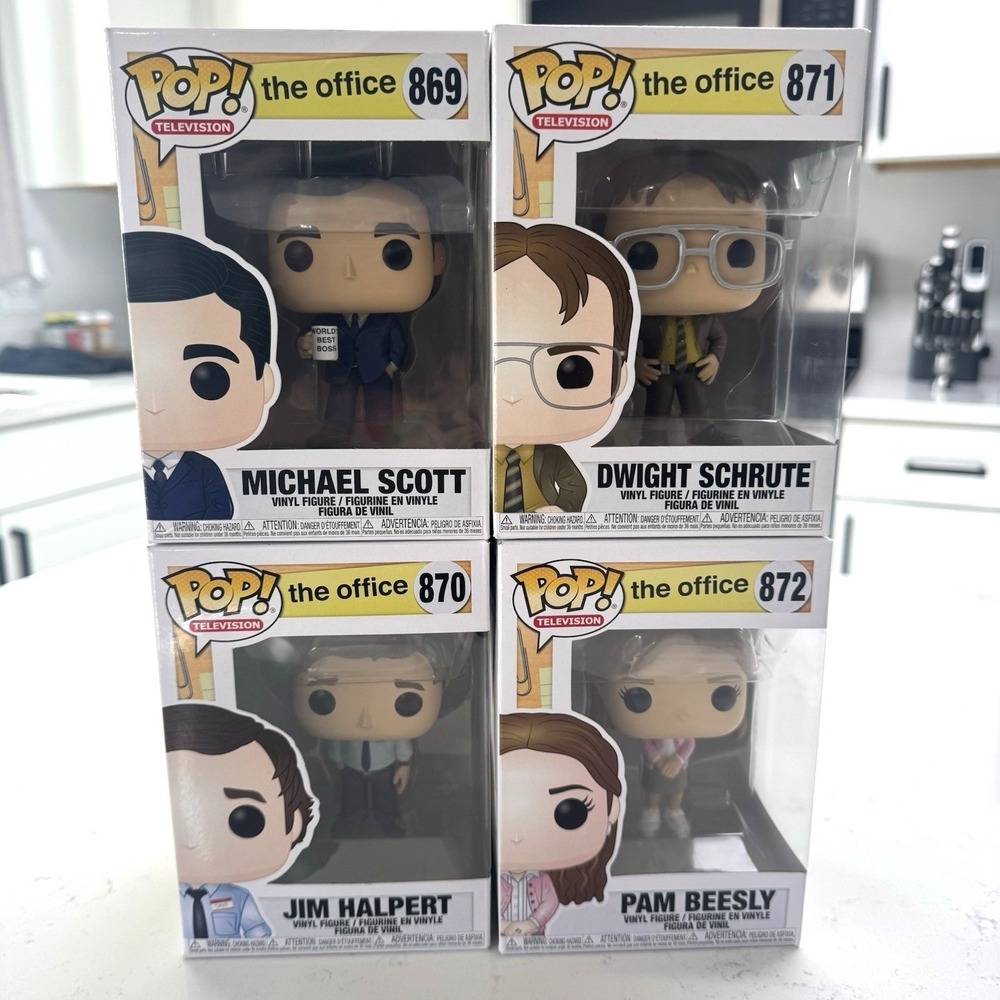 Funko Pop! Television The Office Lot Michael #869 Jim #870 Dwight #871 Pam #872